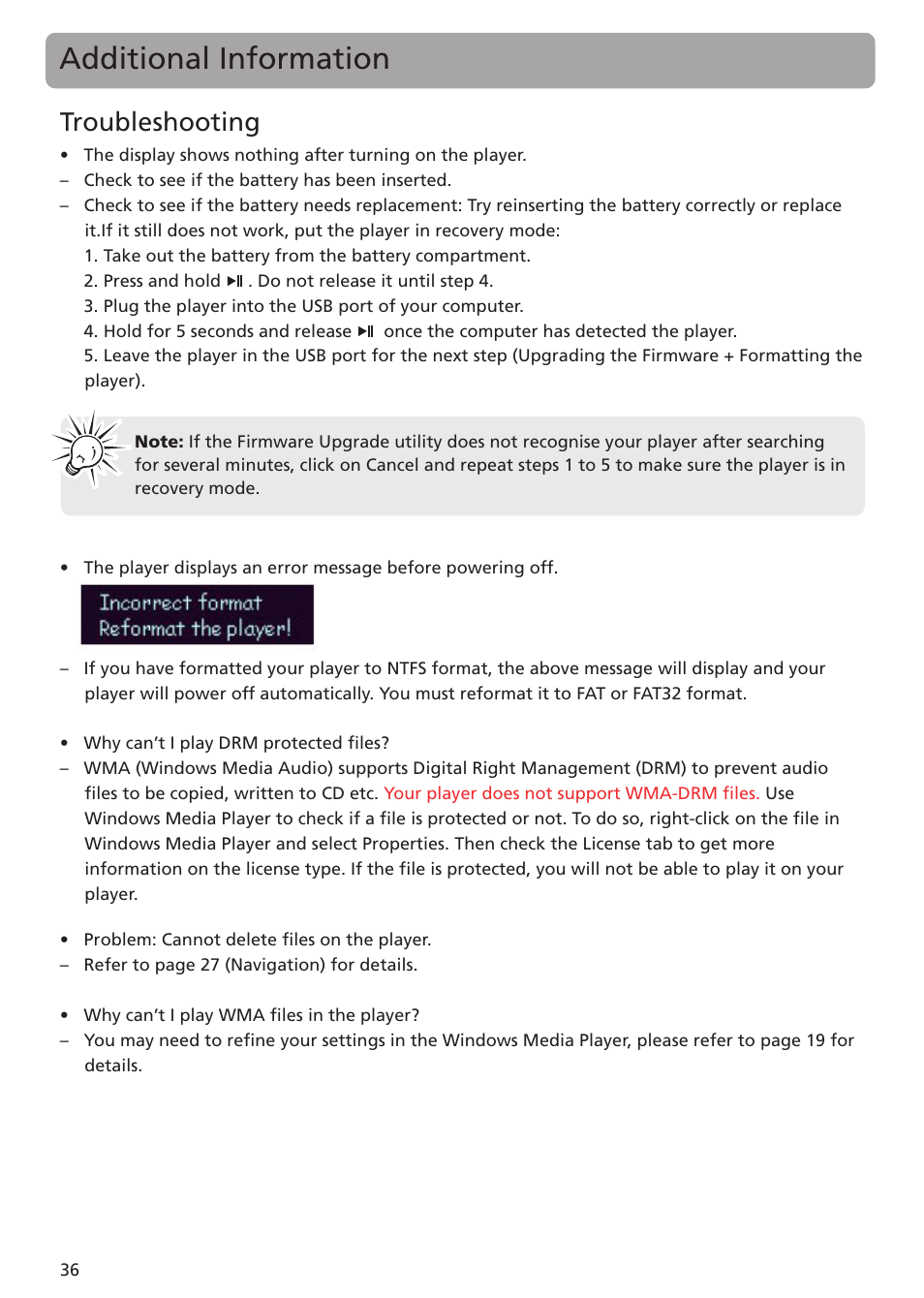 Troubleshooting, Additional information | RCA TC1402 User Manual | Page 36 / 40