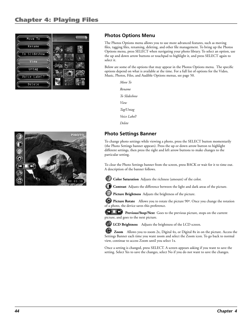 Chapter 4: playing files | RCA Lyra X3030 User Manual | Page 50 / 68