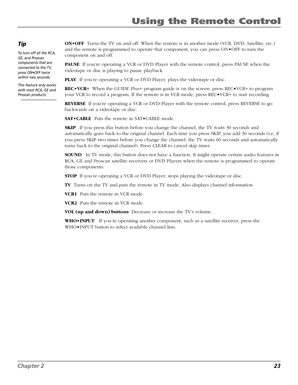 Using the remote control | RCA F25423 User Manual | Page 25 / 64