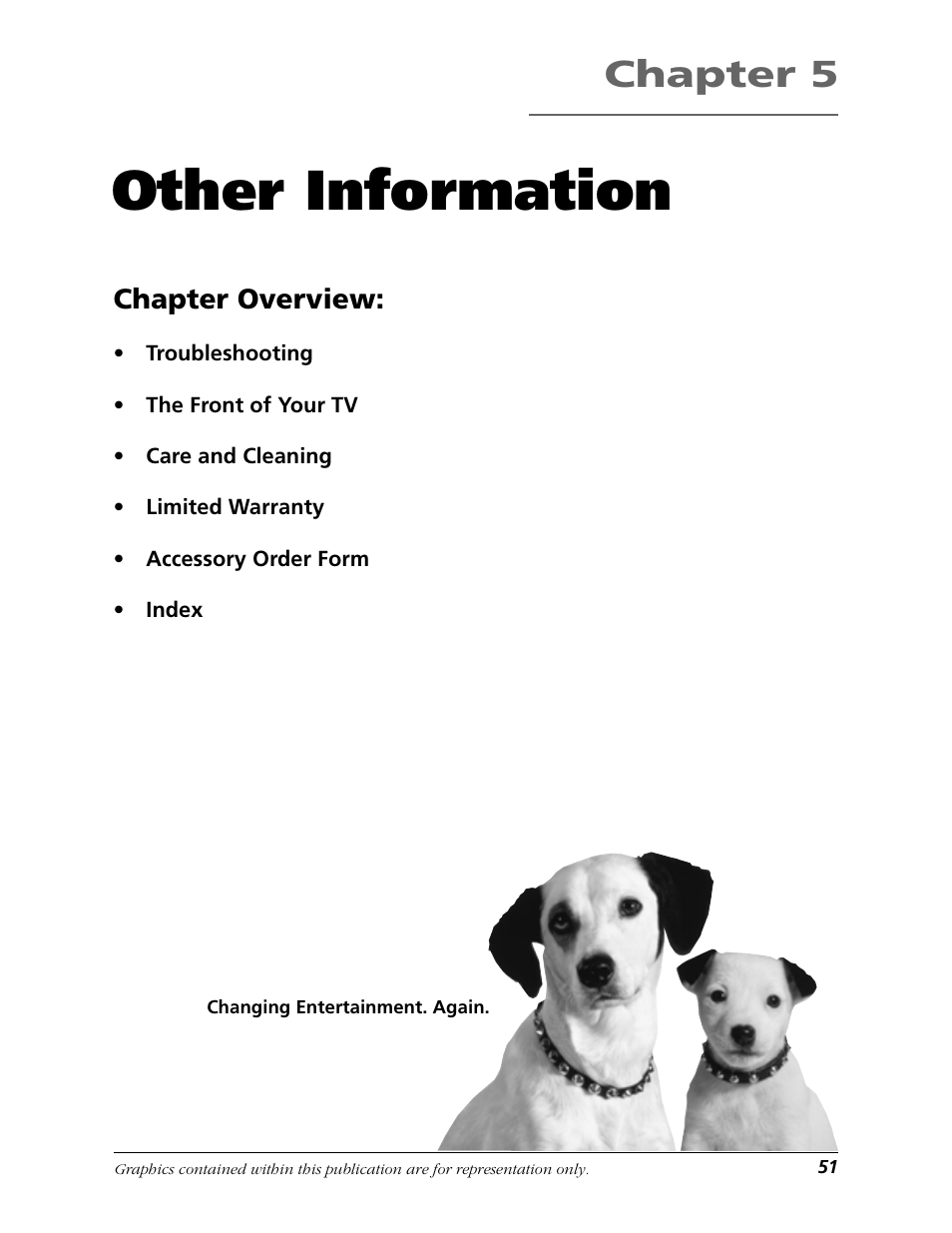 Other information, Chapter 5, Chapter overview | RCA F25423 User Manual | Page 53 / 64