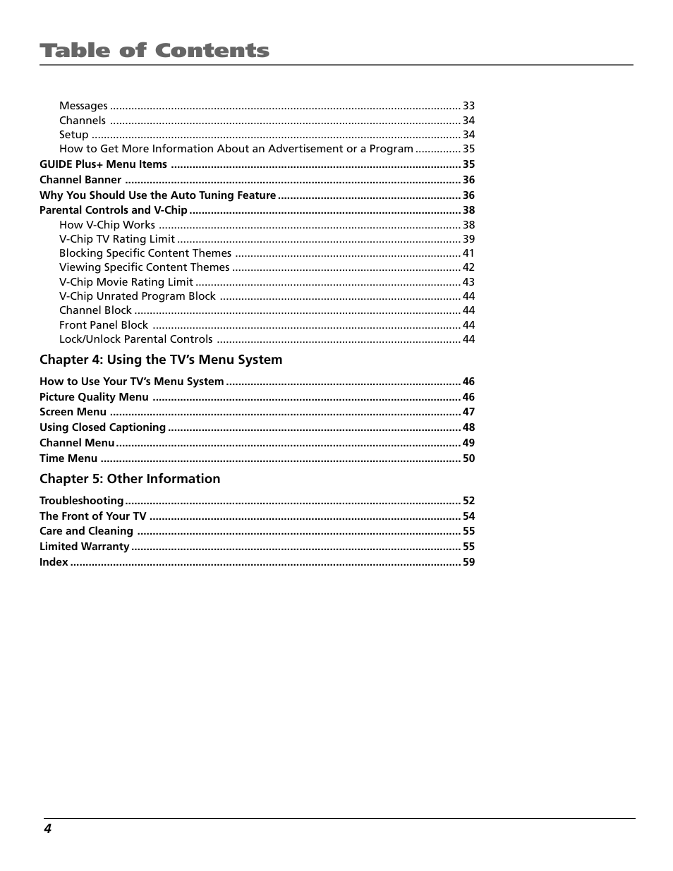 RCA F25423 User Manual | Page 6 / 64