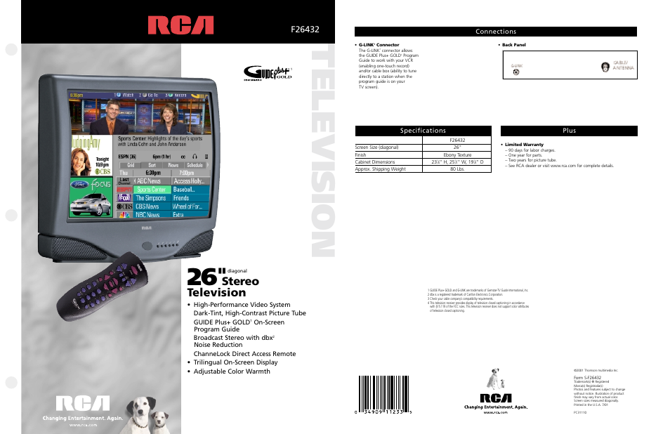 RCA F26432 User Manual | 2 pages