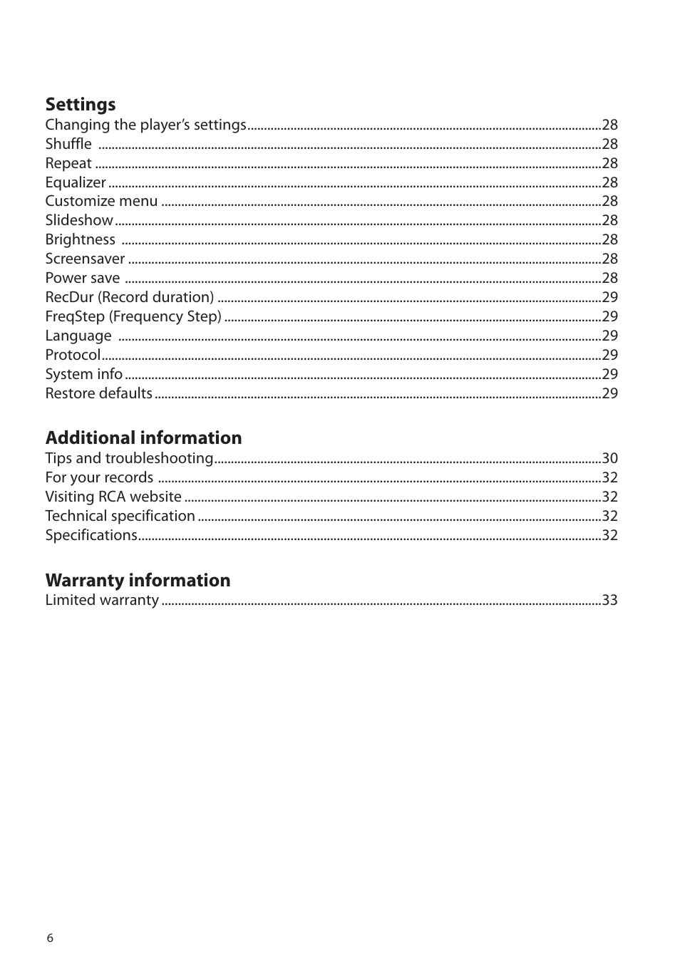 RCA M4604 User Manual | Page 7 / 36