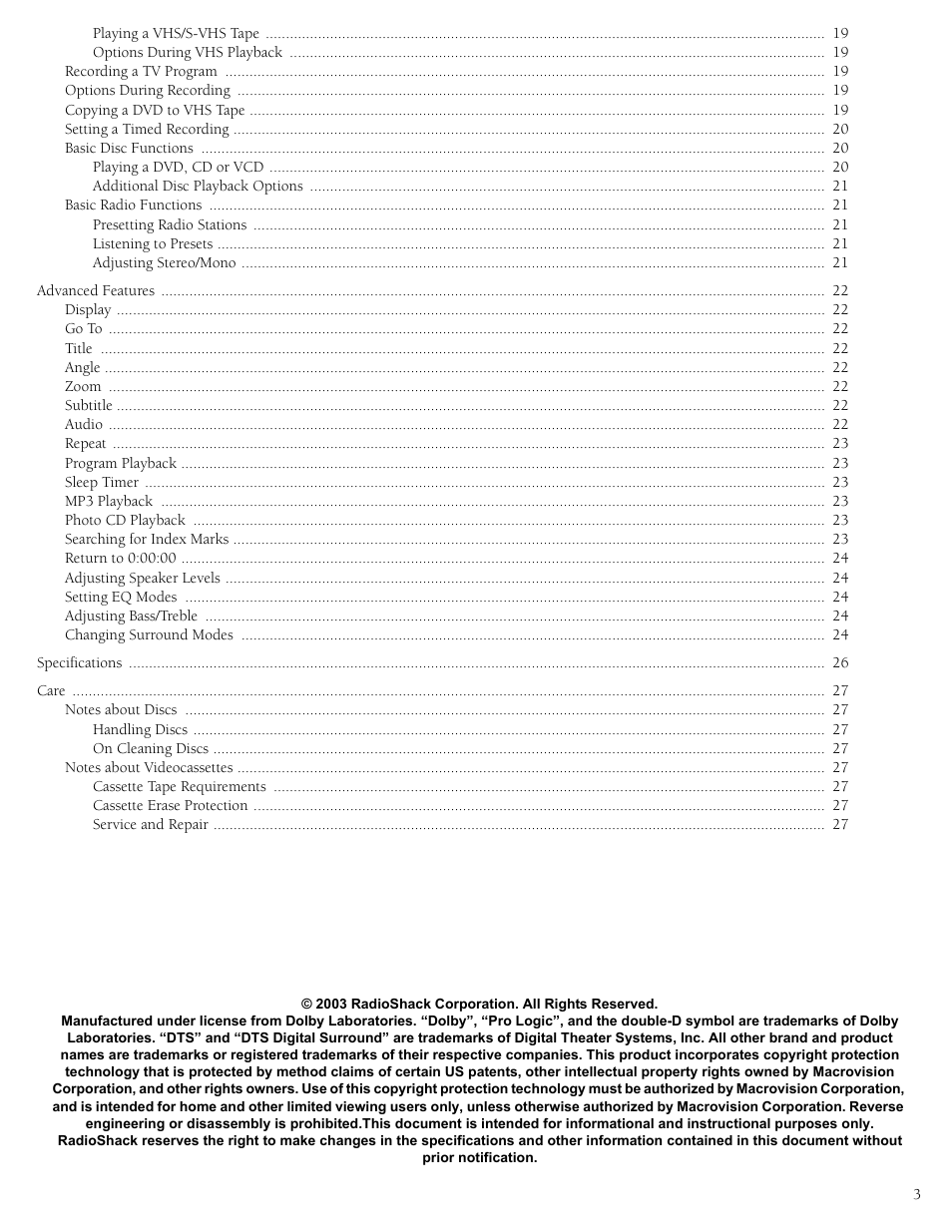 RCA 31-5030 User Manual | Page 3 / 28