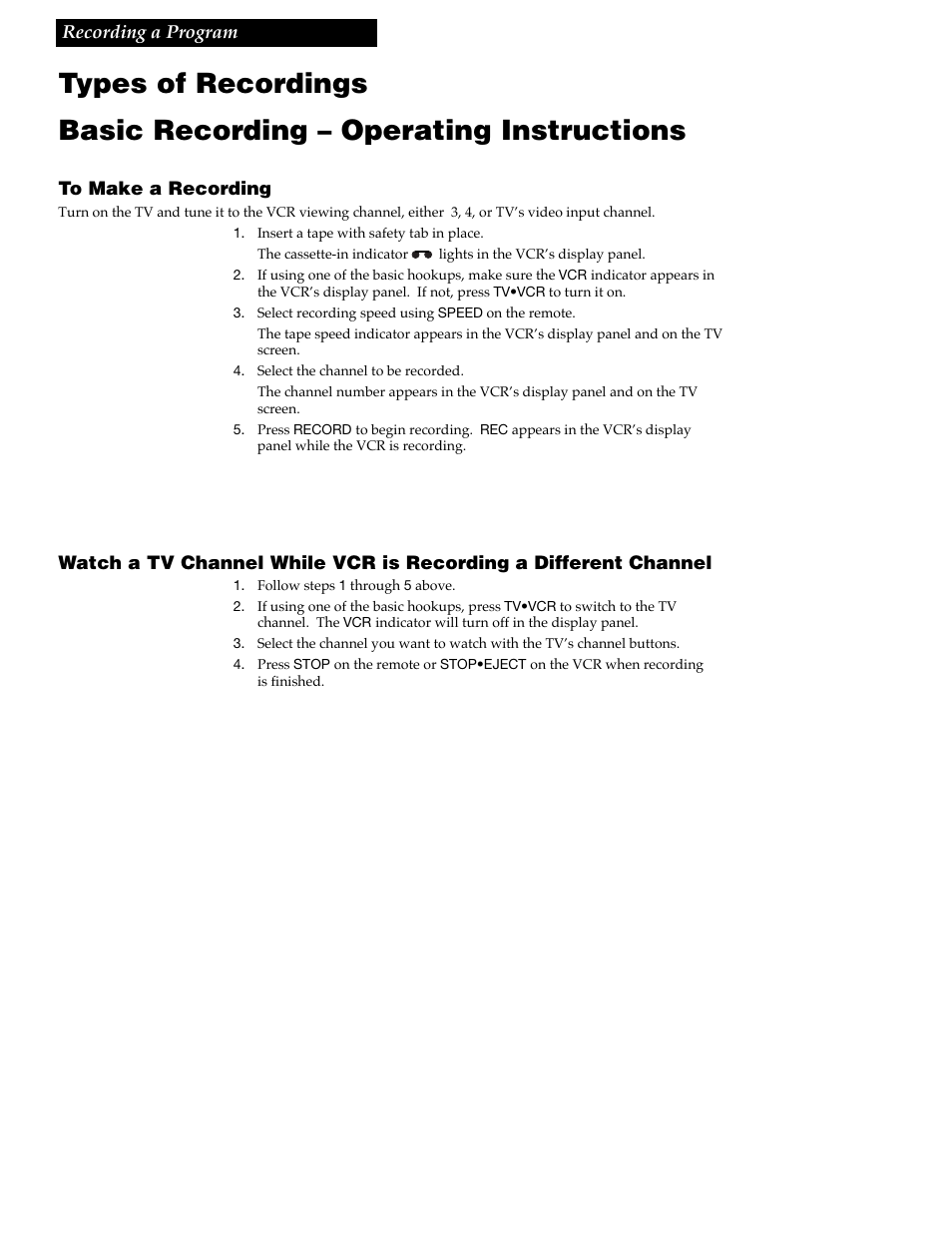 Basic recording | RCA VR609HF User Manual | Page 23 / 40