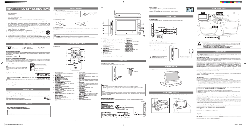 RCA DRC97383 User Manual | 2 pages