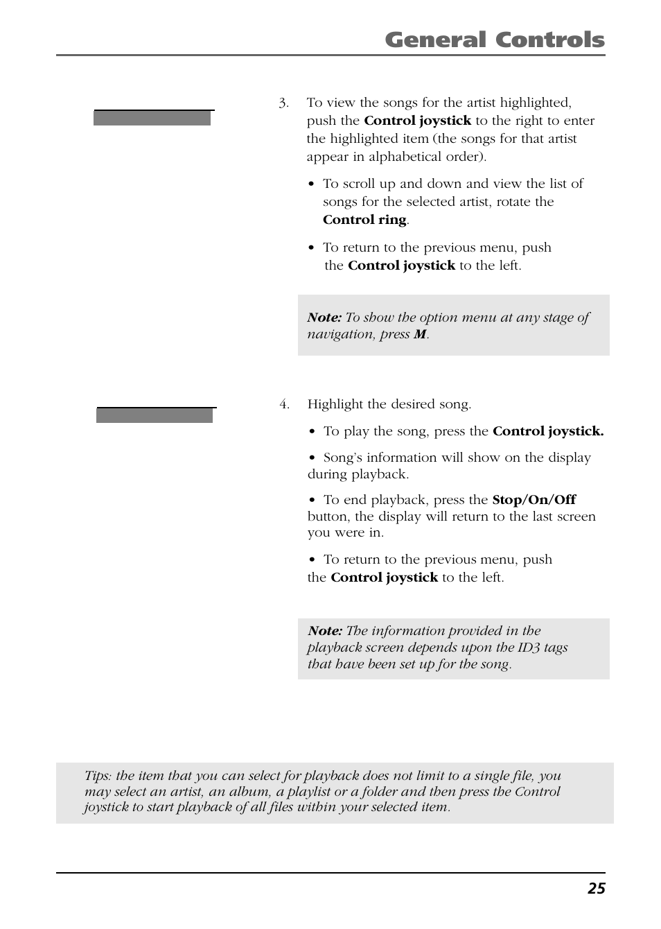 General controls | RCA H115/H125 User Manual | Page 25 / 38