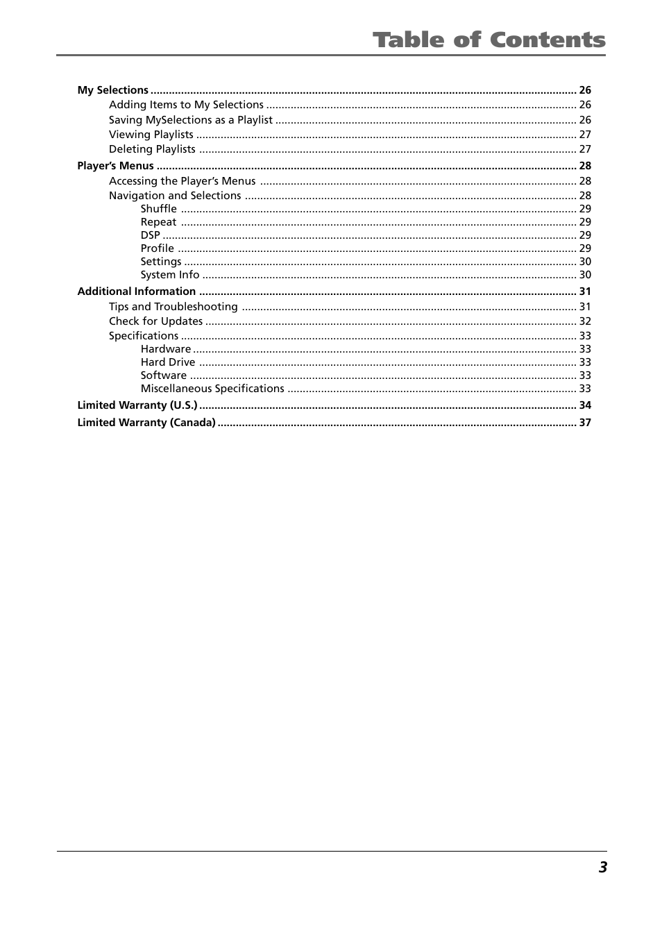 RCA H115/H125 User Manual | Page 3 / 38