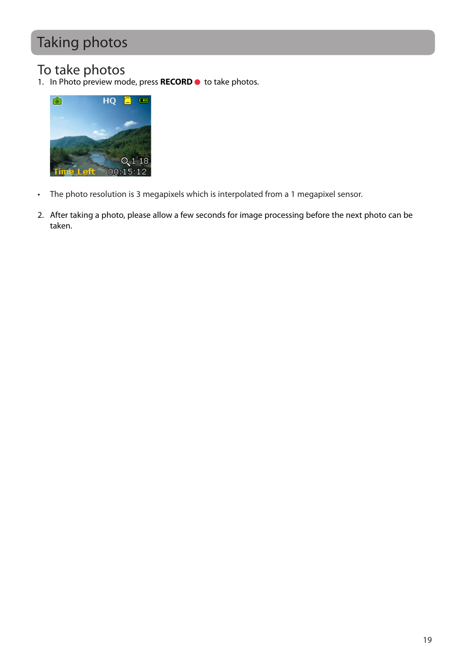 Taking photos, To take photos | RCA EZ1100 User Manual | Page 20 / 33