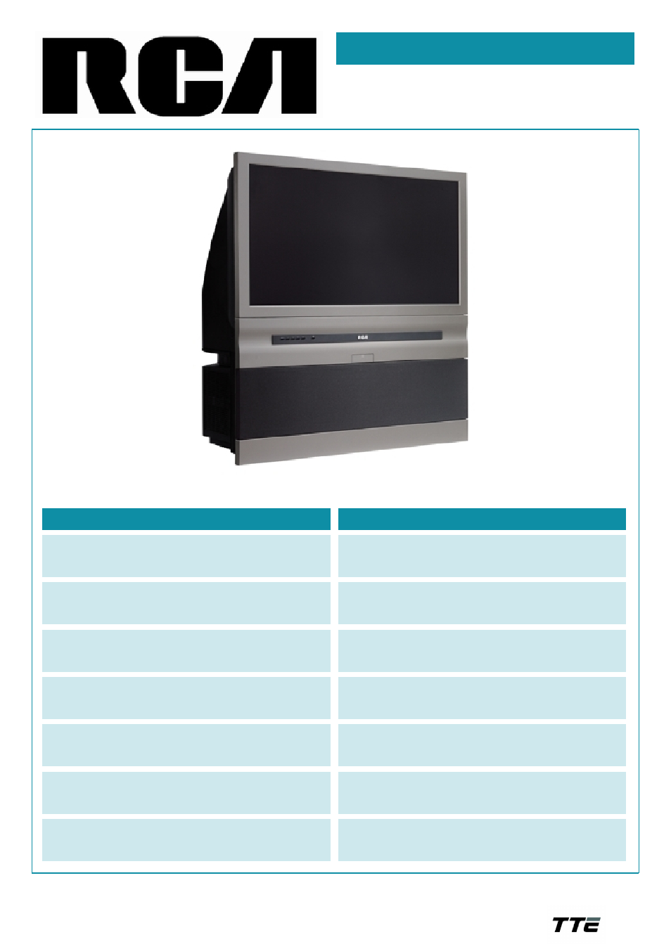 RCA D52W17 User Manual | 2 pages