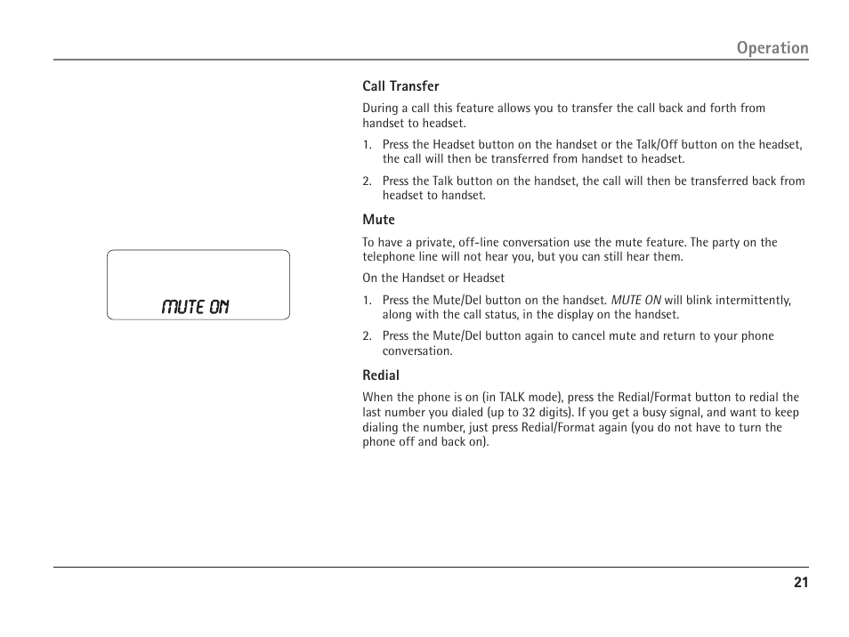 Operation | RCA ViSYS 25110 User Manual | Page 21 / 92