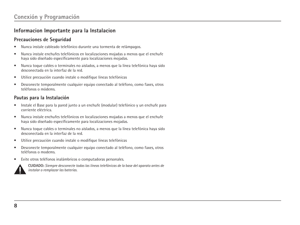 Conexión y programación, Informacion importante para la instalacion | RCA ViSYS 25110 User Manual | Page 54 / 92