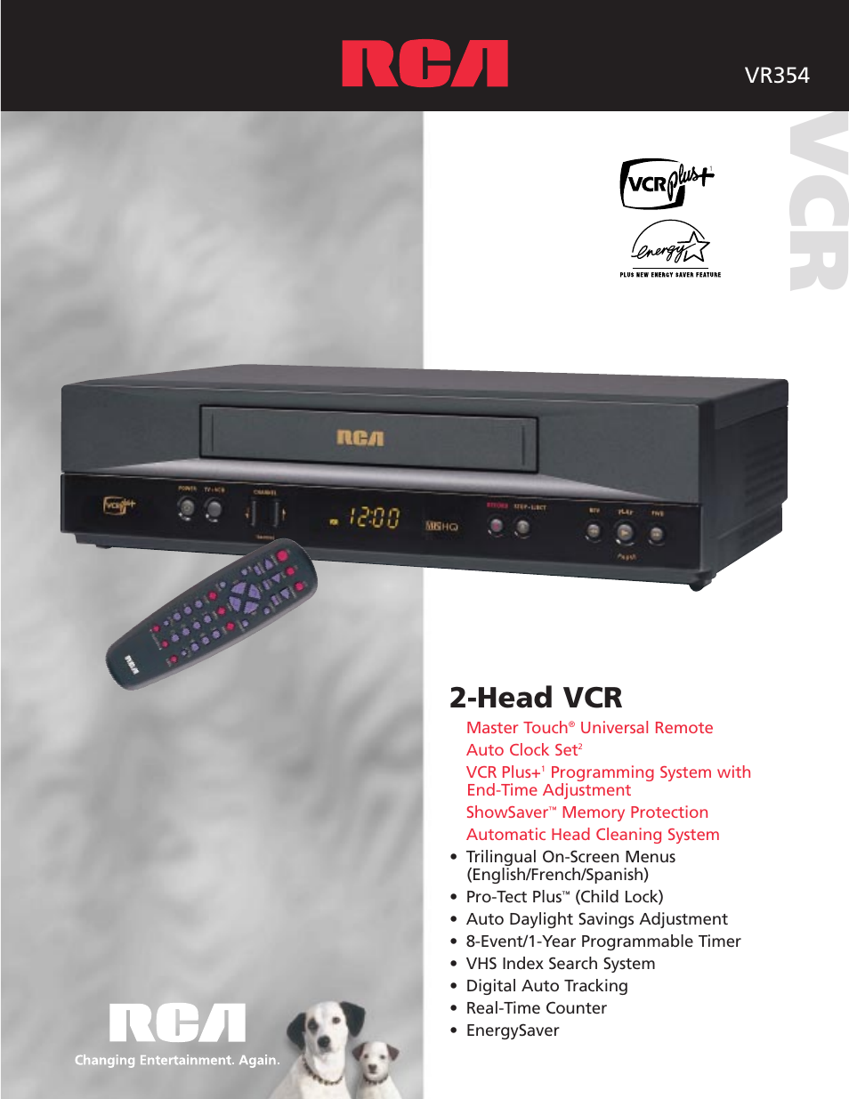 RCA VCR VR354 User Manual | 2 pages