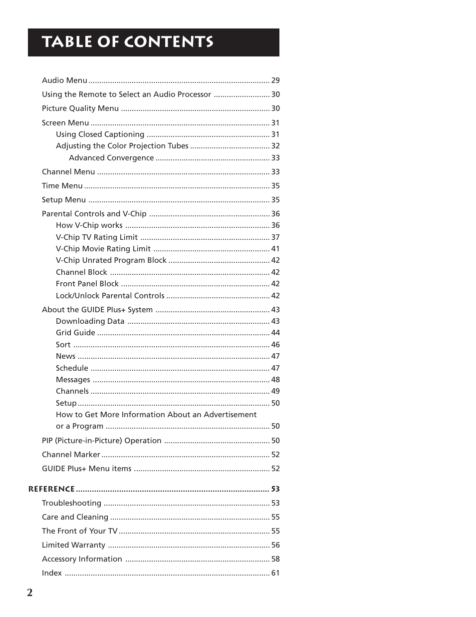 RCA P46921 User Manual | Page 4 / 64