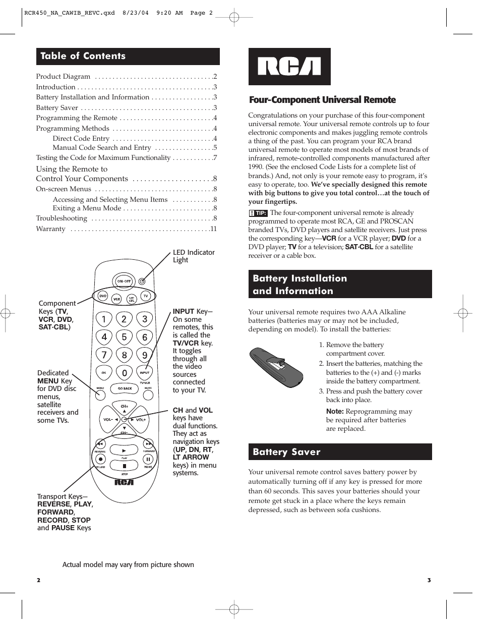 RCA RCR450 User Manual | Page 2 / 27