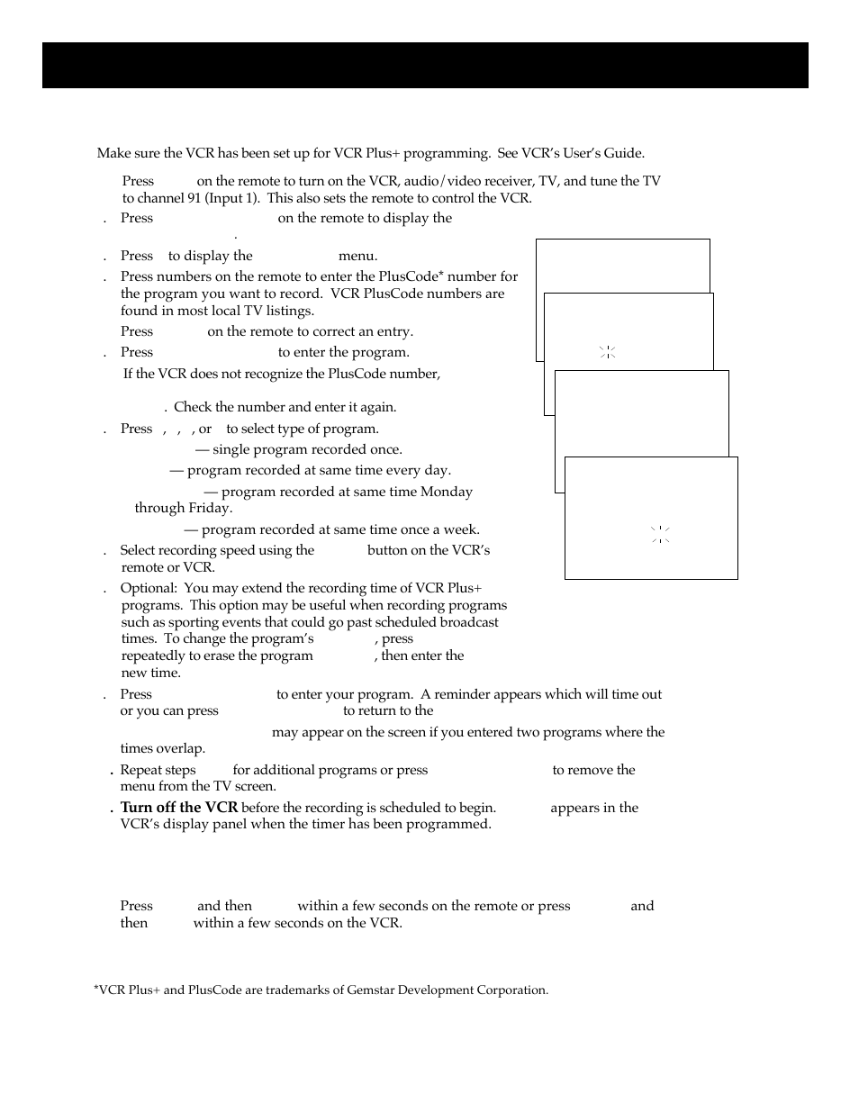 Vcr plus+* recording, Using your vcr, Stopping a vcr plus+ recording in progress | RCA HT35713BD User Manual | Page 26 / 36