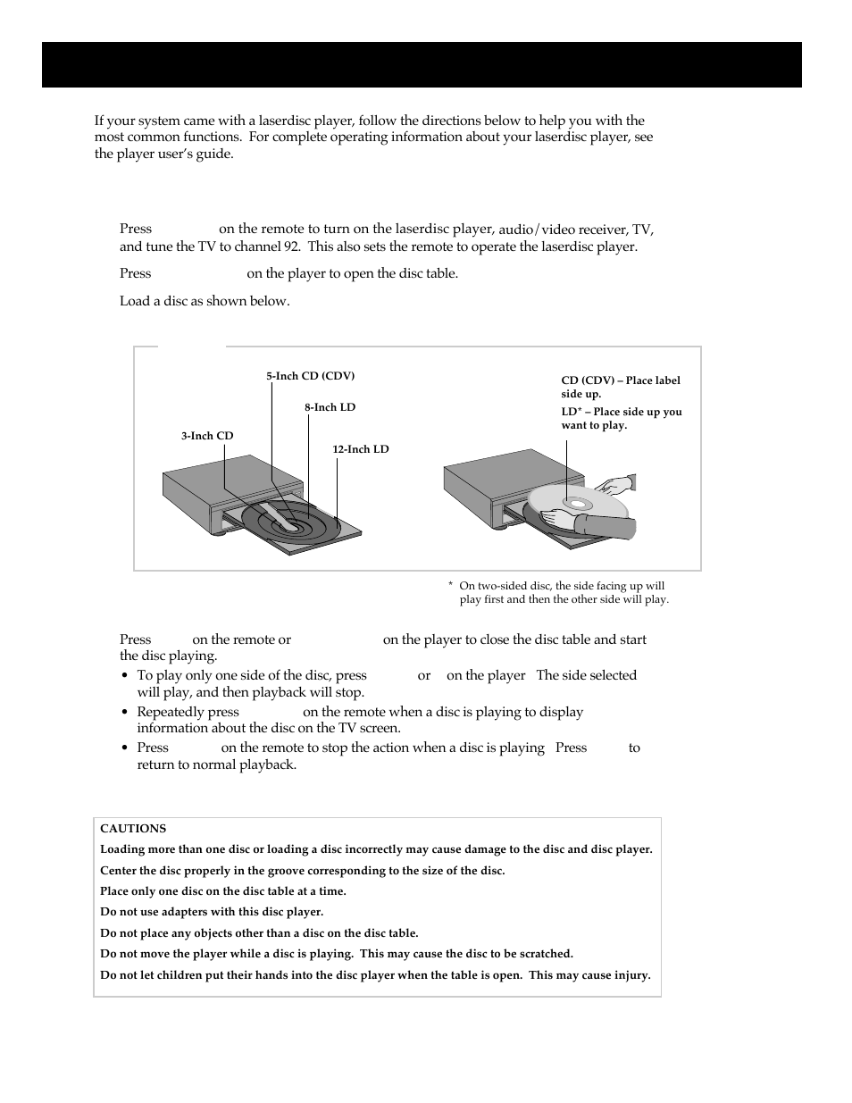 Using your laserdisc player, To play a disc | RCA HT35713BD User Manual | Page 30 / 36