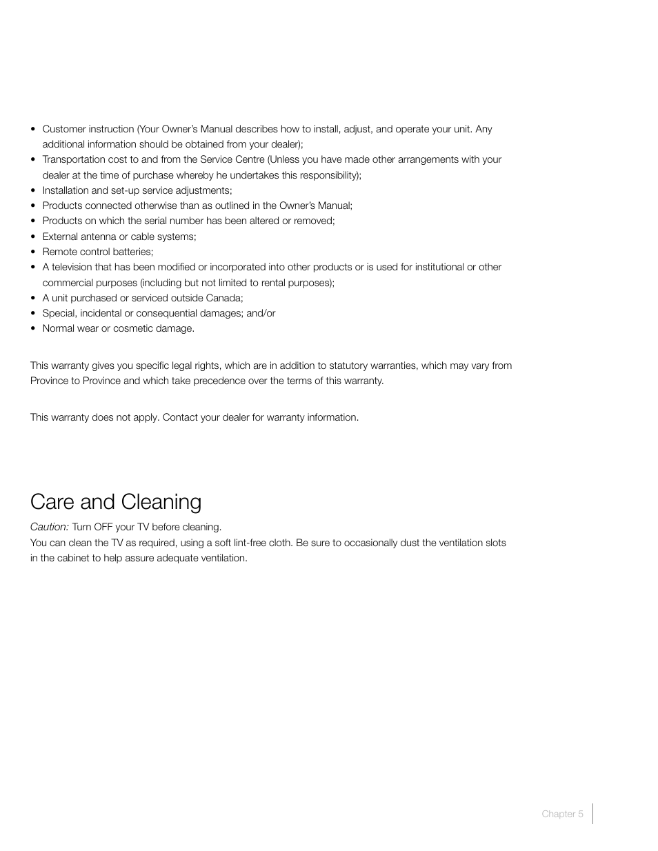 Care and cleaning | RCA L26HD41 User Manual | Page 39 / 40