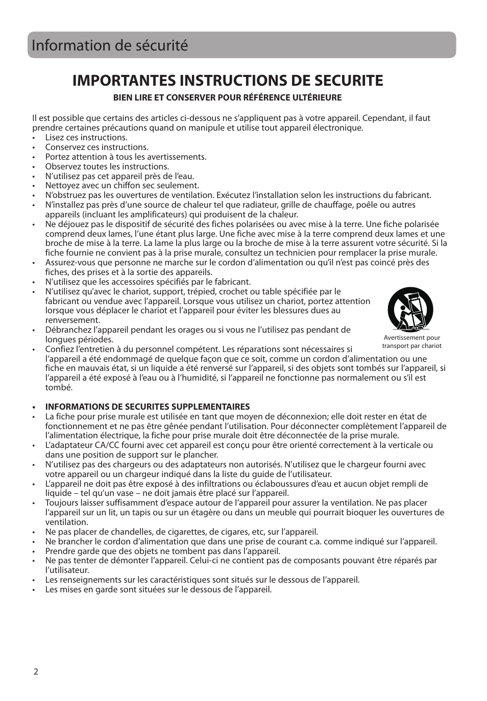 Information de sécurité | RCA M2204BL User Manual | Page 60 / 87