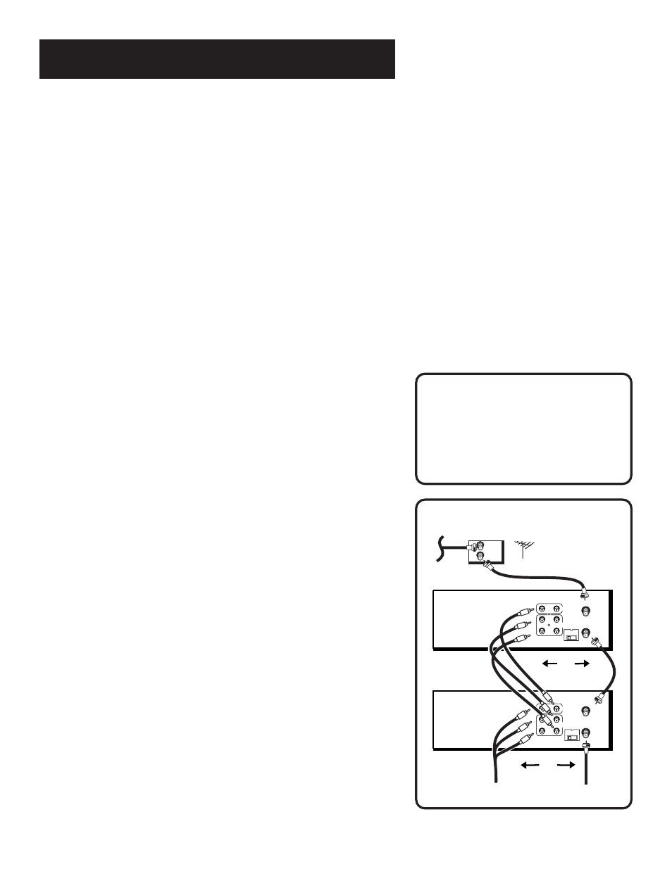 Recording, Using two vcrs for copying and editing tapes, Caution | Two vcr connection | RCA VR629HF User Manual | Page 32 / 64