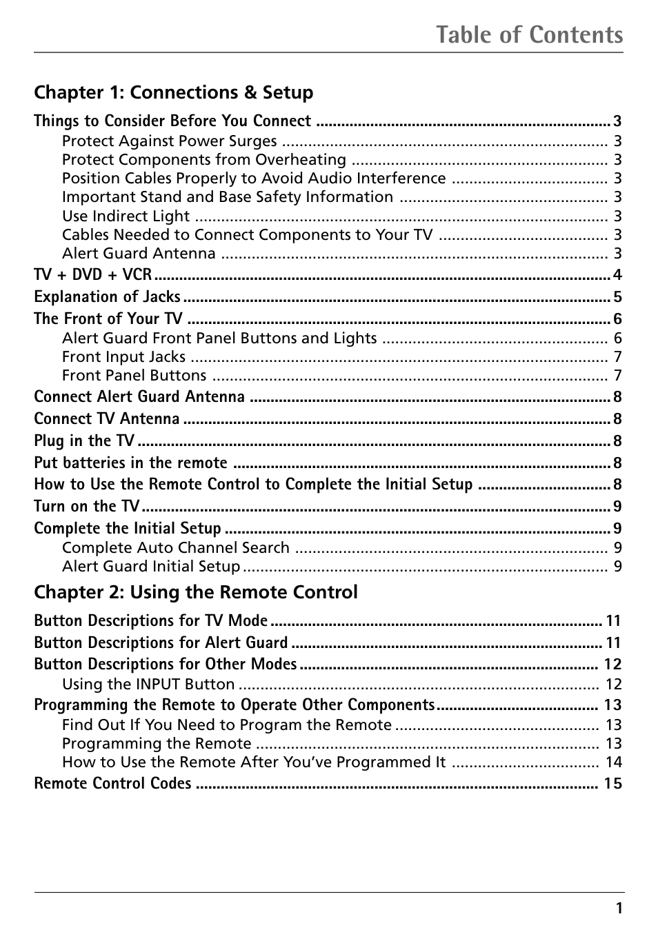 RCA Alert Guard 27V570T User Manual | Page 5 / 64