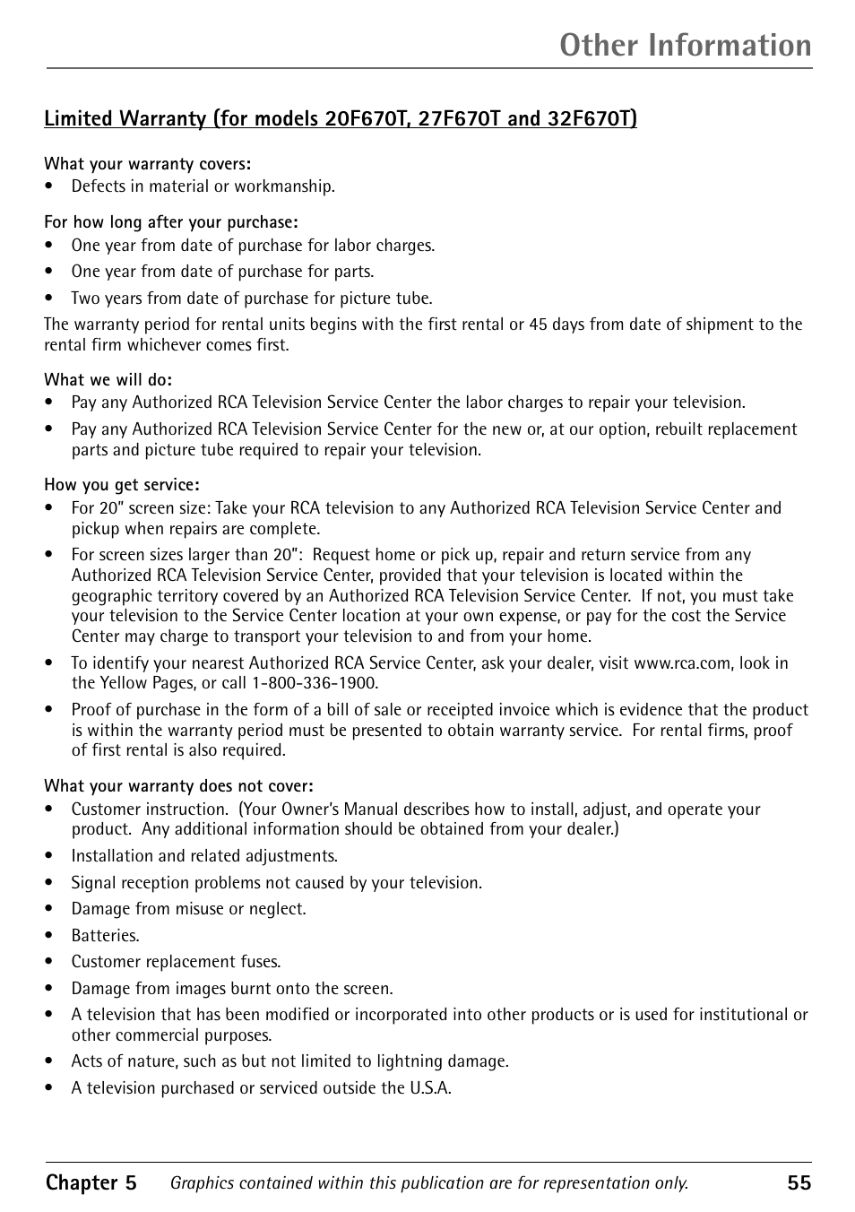 Other information | RCA Alert Guard 27V570T User Manual | Page 59 / 64