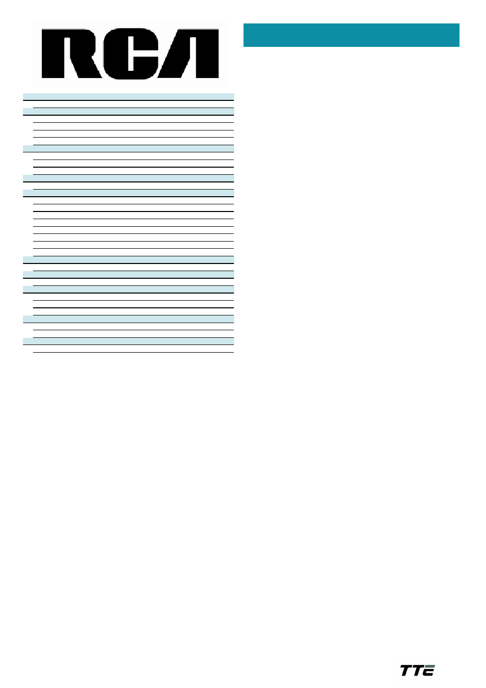 Technical specifications | RCA 13V400T User Manual | Page 2 / 2