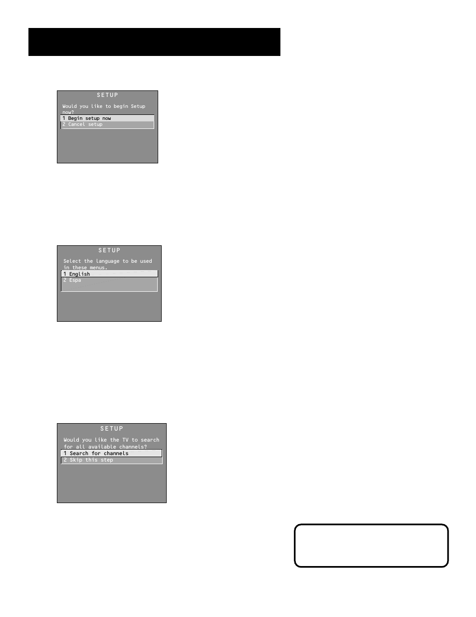 Interactive setup, Selecting a language, Auto channel search | RCA Pius+ Gold System User Manual | Page 15 / 64