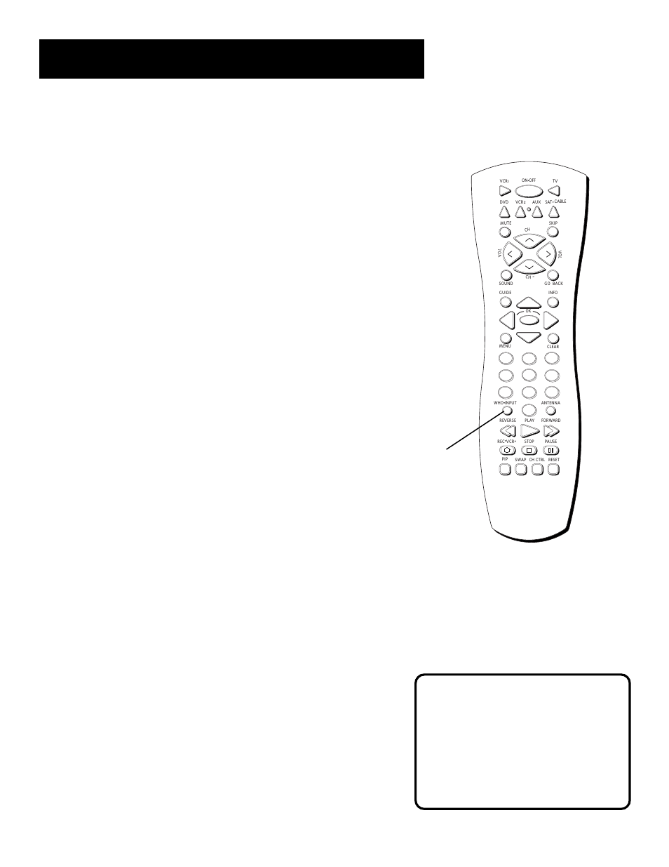 Using the remote, Using the who•input button, Modes of operation | RCA Pius+ Gold System User Manual | Page 25 / 64