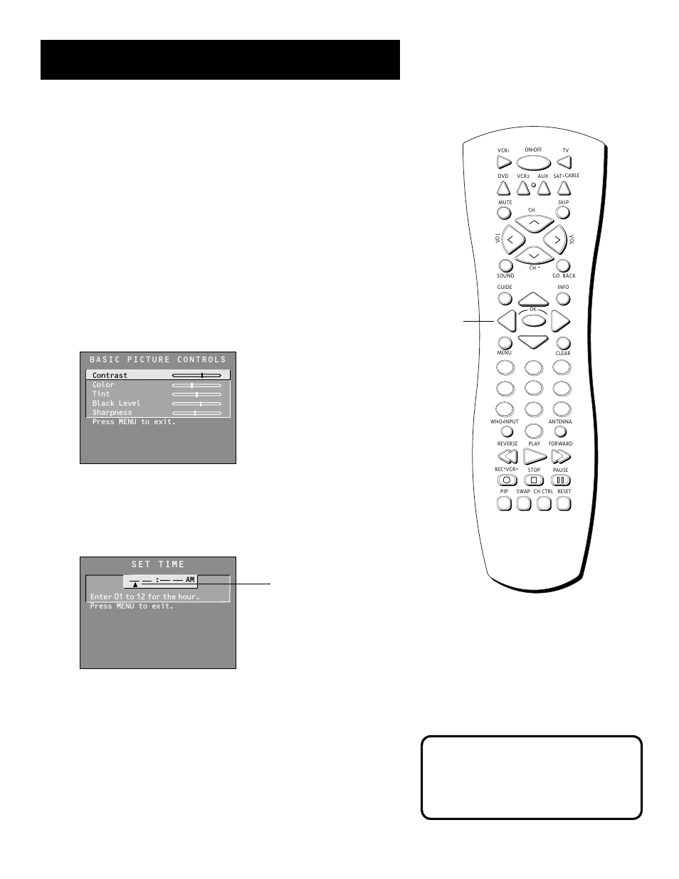 Using the menu system, Control panels, Sliders | Numeric entry | RCA Pius+ Gold System User Manual | Page 31 / 64