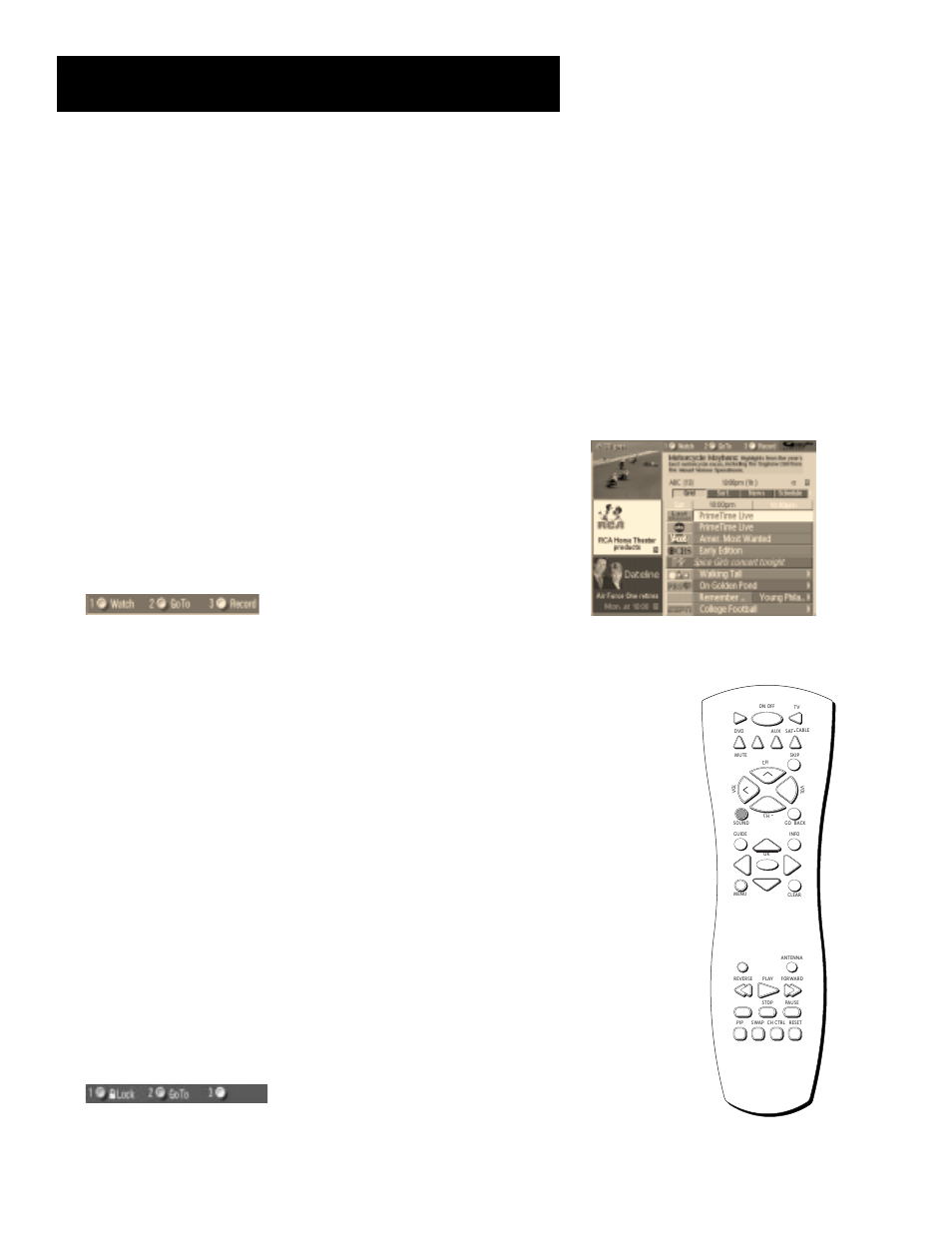 Features and controls, Grid guide, Grid guide action buttons | RCA Pius+ Gold System User Manual | Page 42 / 64