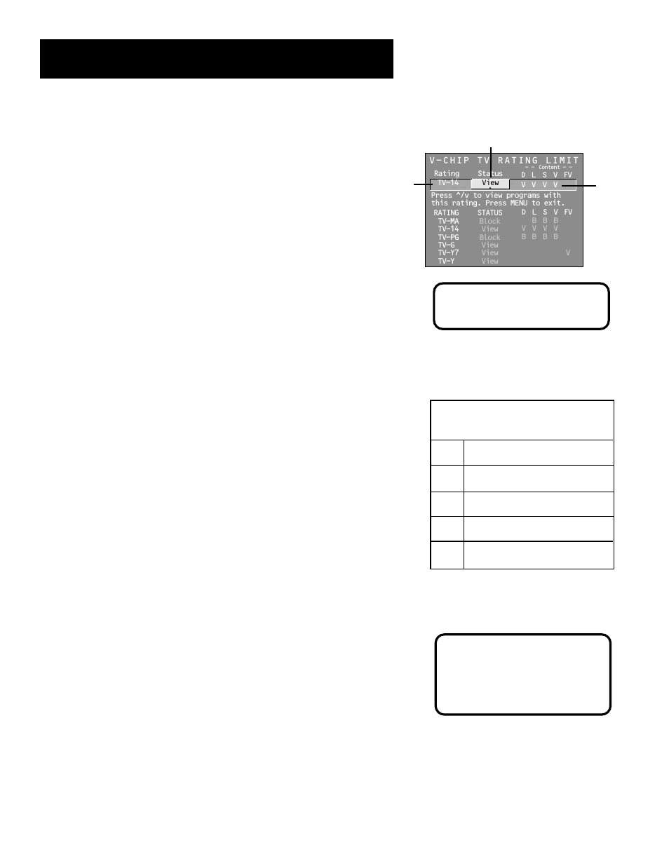 Features and controls, Viewing age-based ratings, Blocking specific content themes | Content themes | RCA Pius+ Gold System User Manual | Page 52 / 64