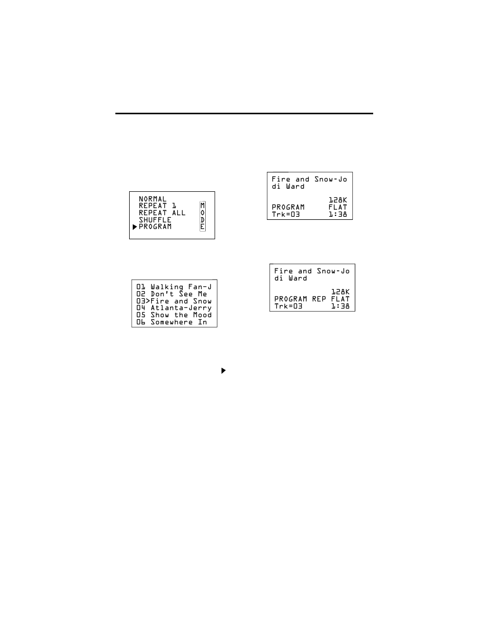Player features, Mode, Menu | RCA RD2211 User Manual | Page 48 / 64
