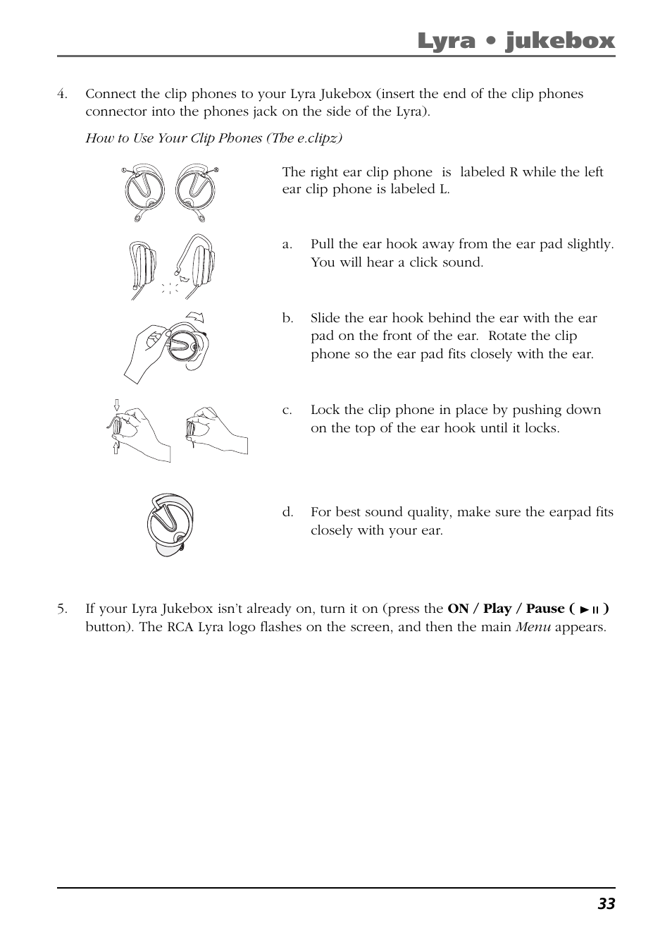 Lyra • jukebox | RCA Lyra RD2850 User Manual | Page 33 / 64