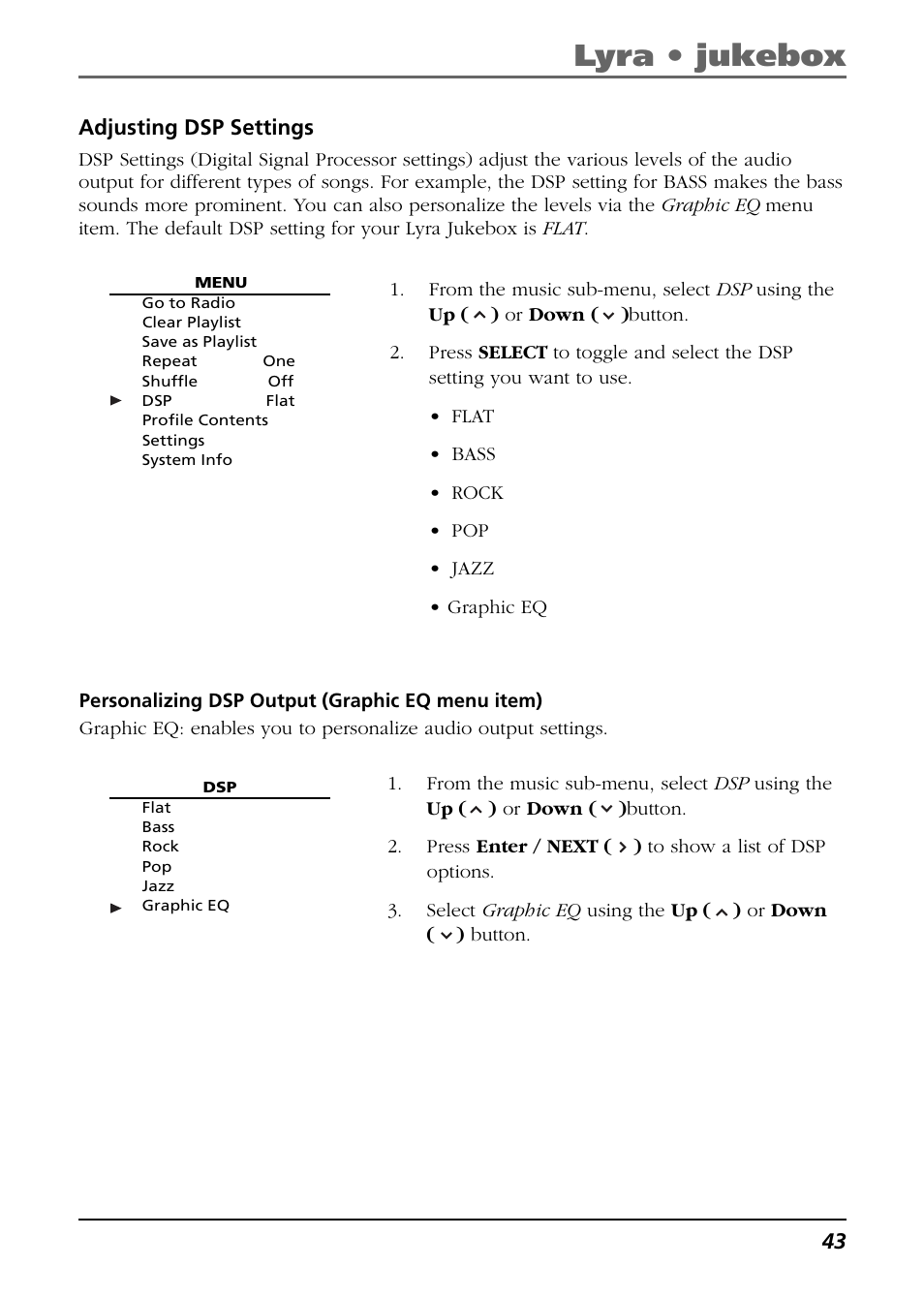 Lyra • jukebox | RCA Lyra RD2850 User Manual | Page 43 / 64