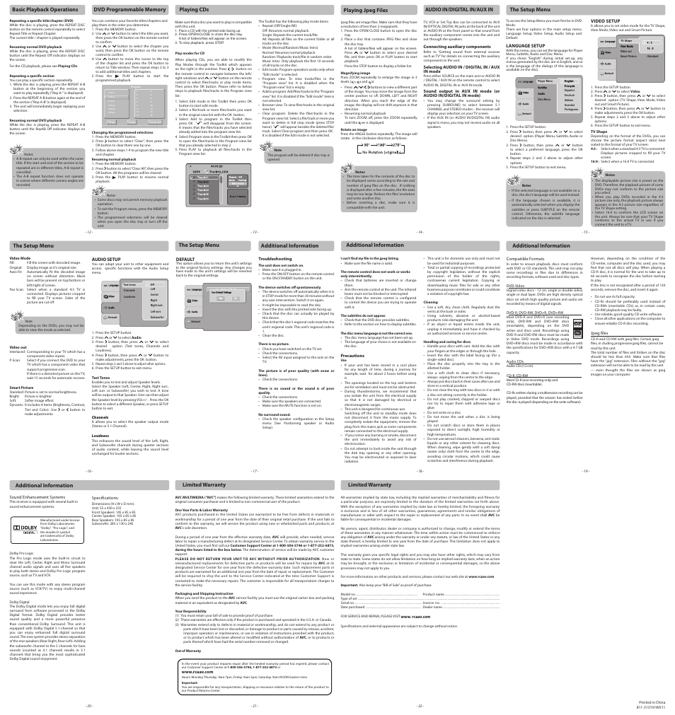 Dvd+rewritable | RCA RTD3131 User Manual | Page 2 / 2