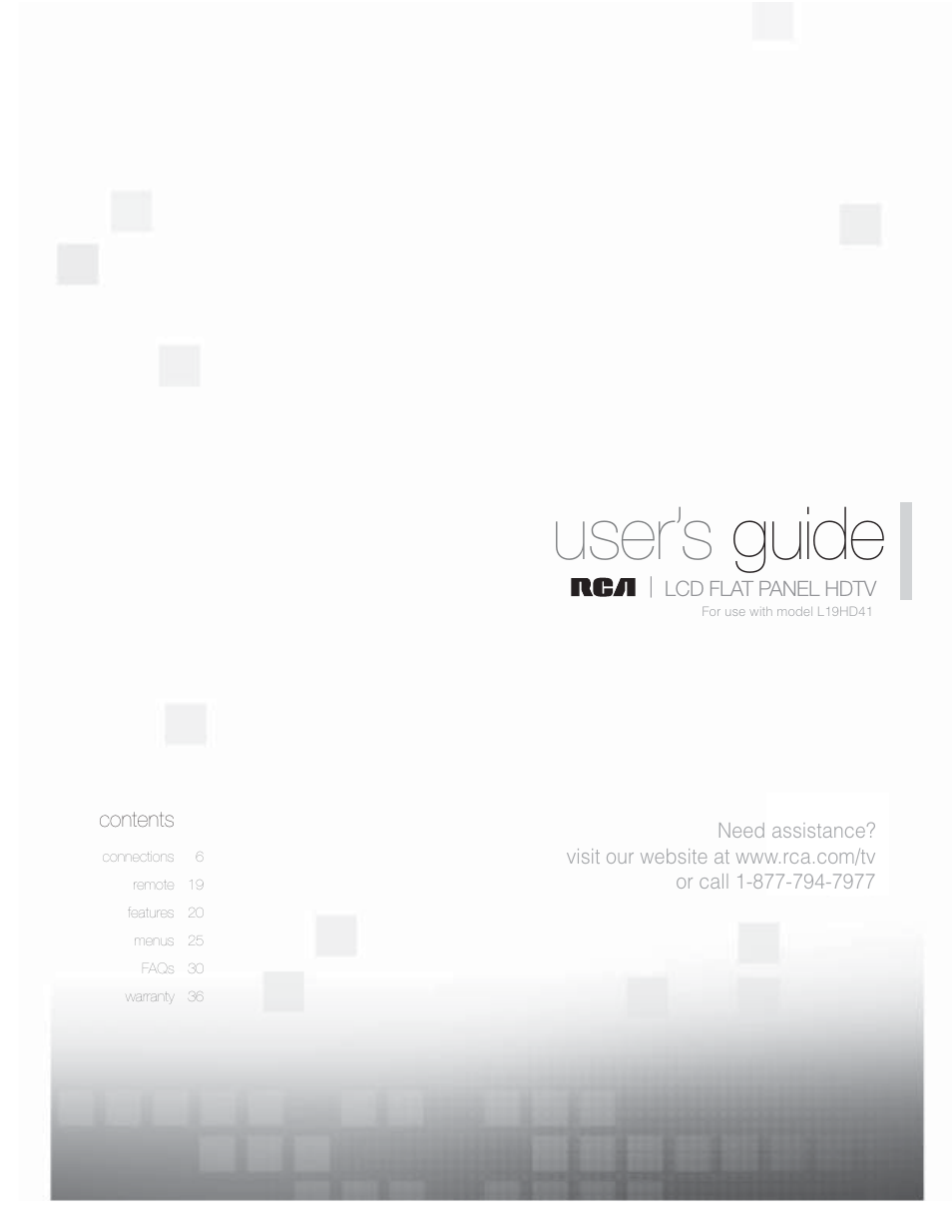 RCA L19HD41 User Manual | 40 pages