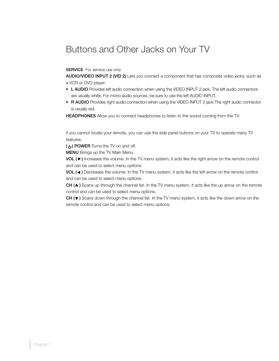 Buttons and other jacks on your tv | RCA L19HD41 User Manual | Page 18 / 40