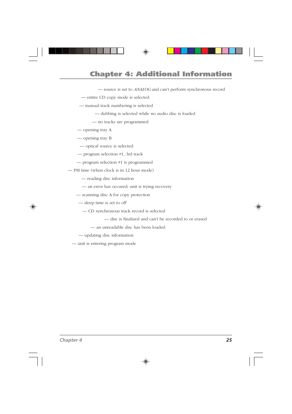 Chapter 4: additional information | RCA CDRW120 User Manual | Page 27 / 32