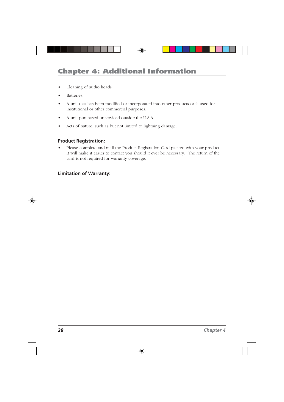 Chapter 4: additional information | RCA CDRW120 User Manual | Page 30 / 32