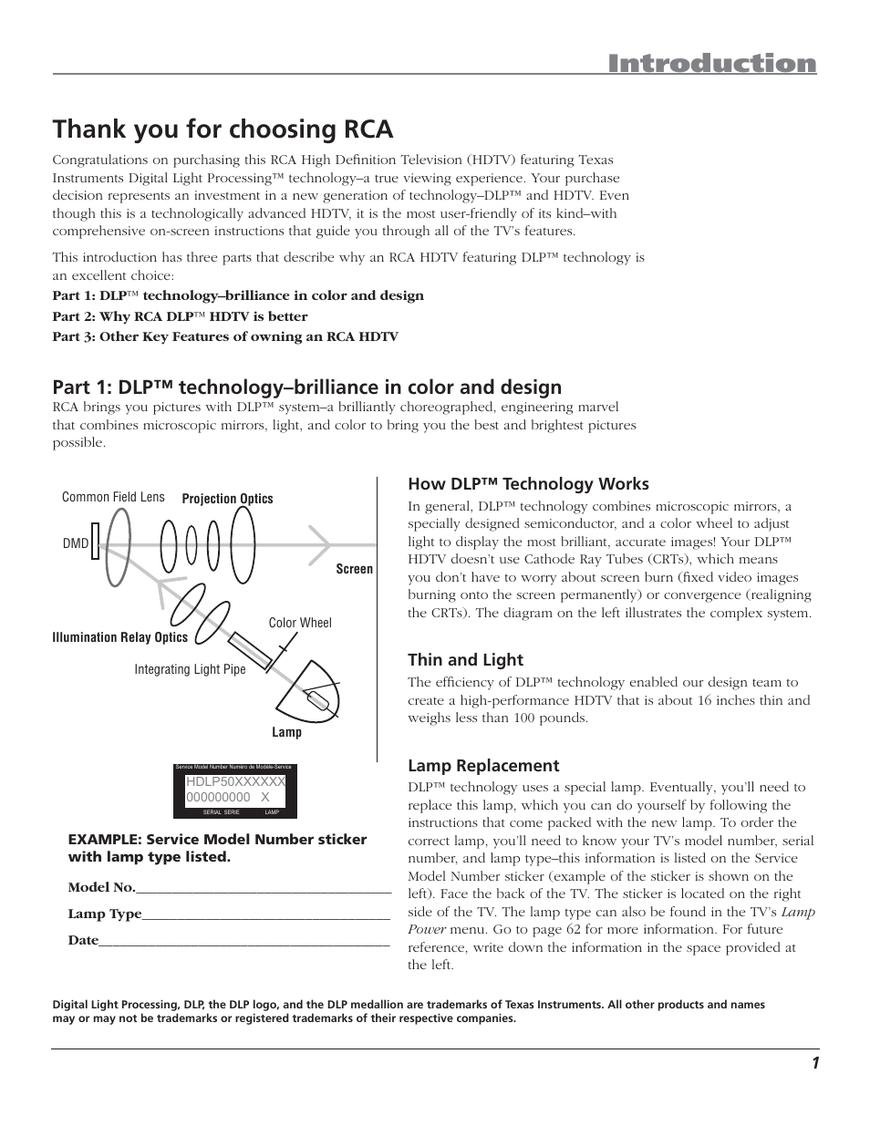 RCA HD50LPW62 User Manual | Page 3 / 80