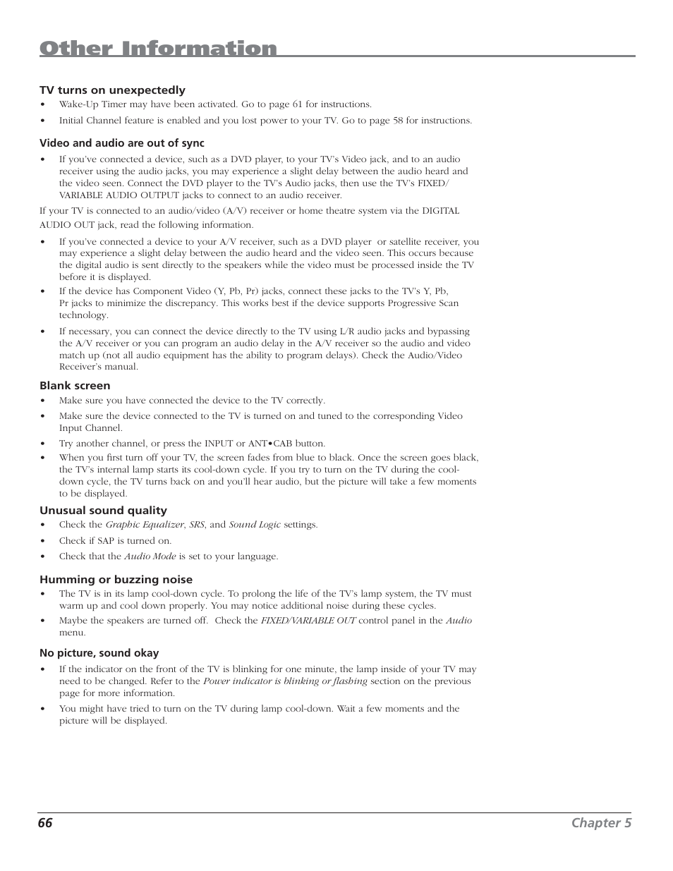 Other information | RCA HD50LPW62 User Manual | Page 68 / 80