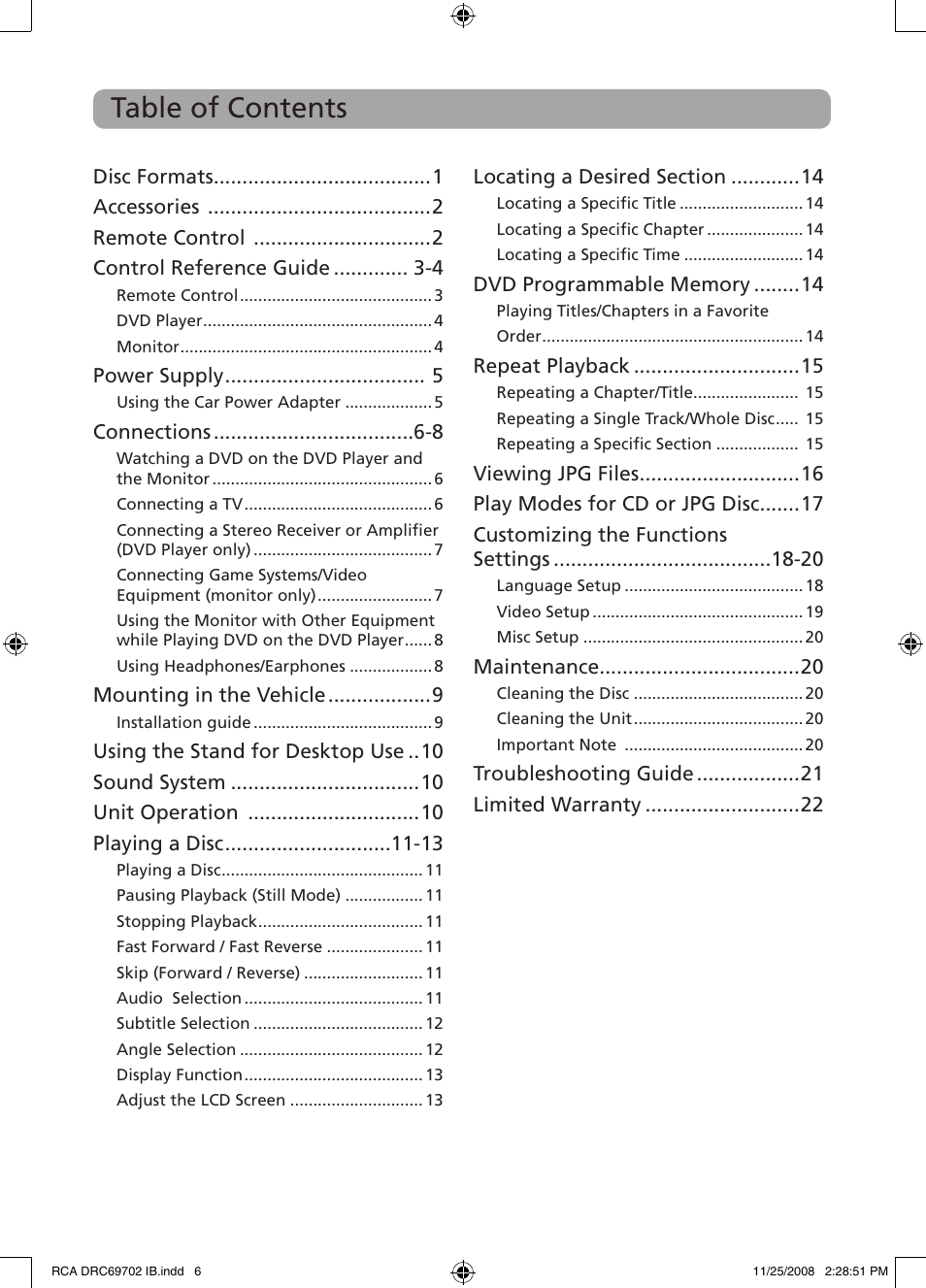 RCA DRC69702 User Manual | Page 4 / 28