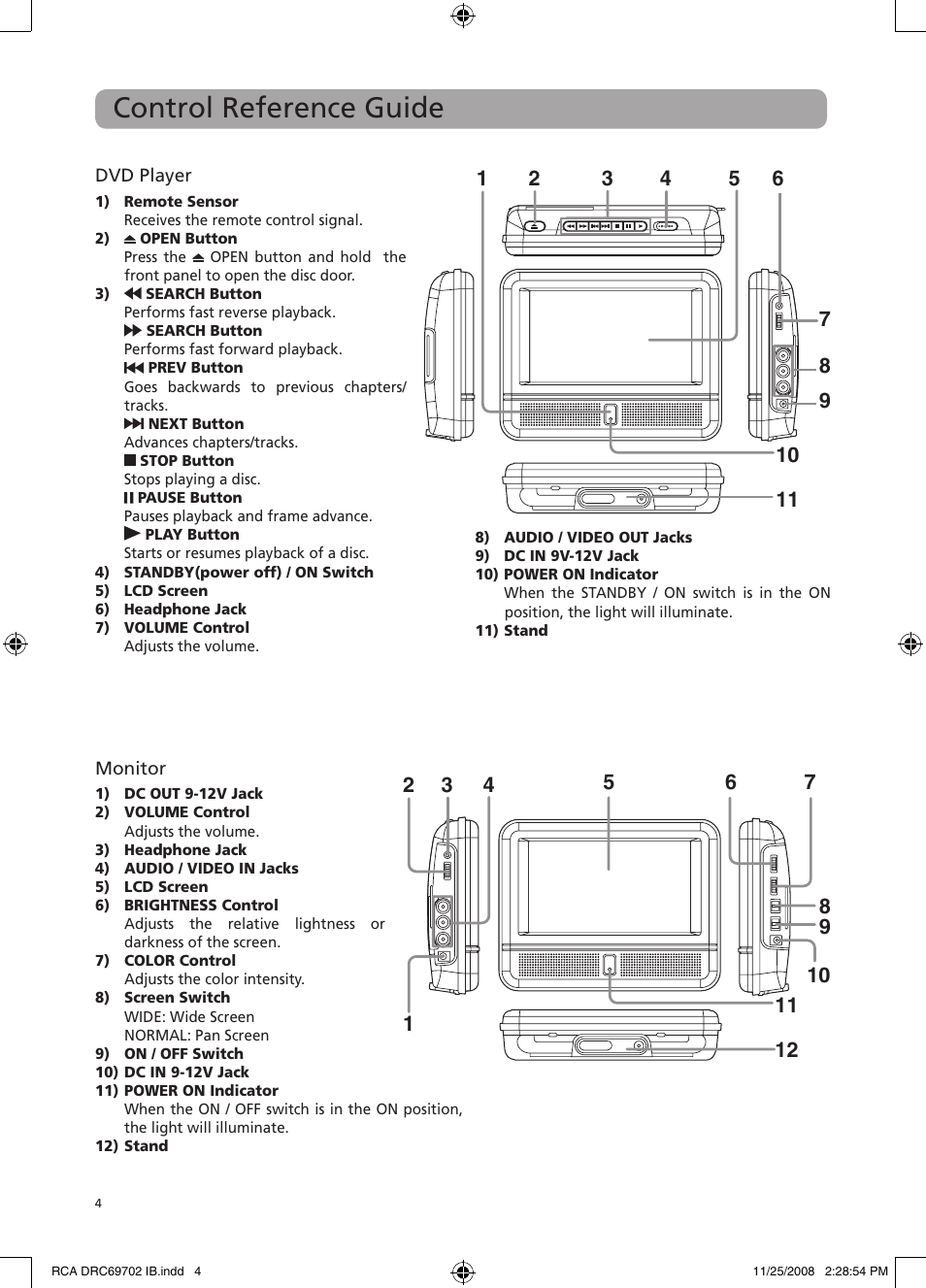 Control reference guide | RCA DRC69702 User Manual | Page 8 / 28