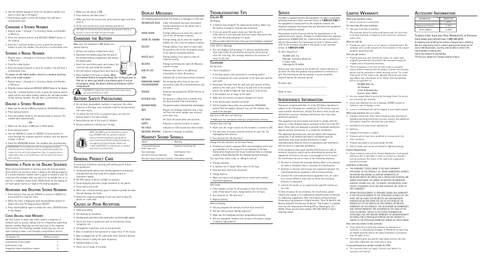 RCA Nipper 26940 User Manual | Page 2 / 2