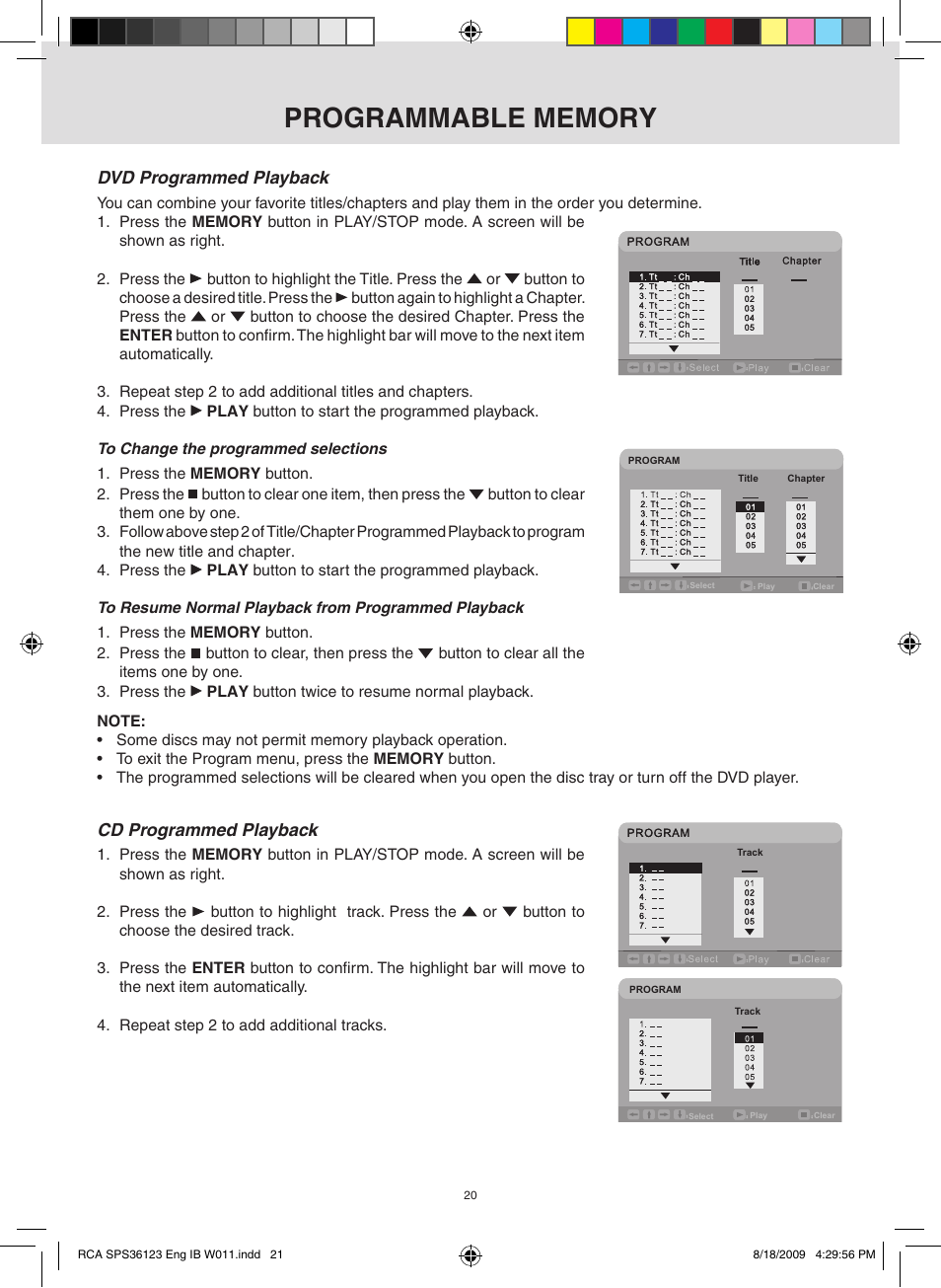 RCA SPS36123 User Manual | Page 21 / 32