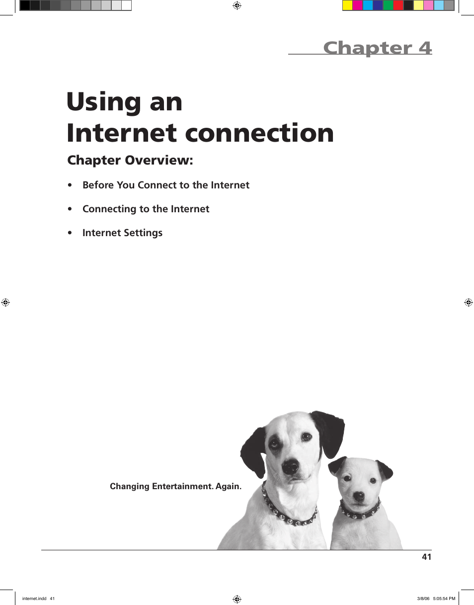 Using an internet connection, Chapter 4 | RCA HDV5000 User Manual | Page 45 / 62