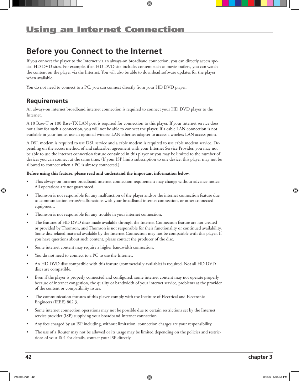 Requirements | RCA HDV5000 User Manual | Page 46 / 62