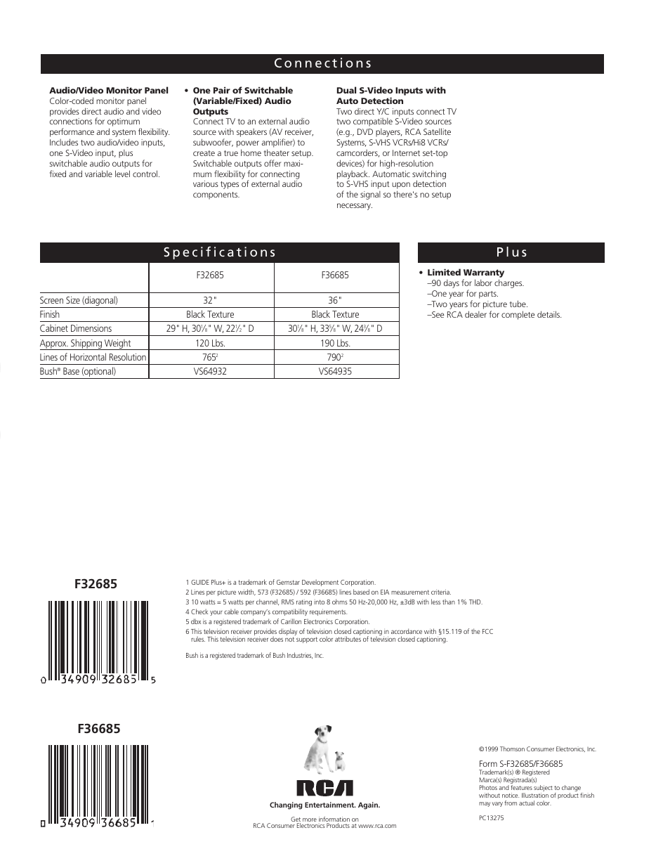 Te levi s io n | RCA GUIDE PLUS+1 F36685 User Manual | Page 4 / 4