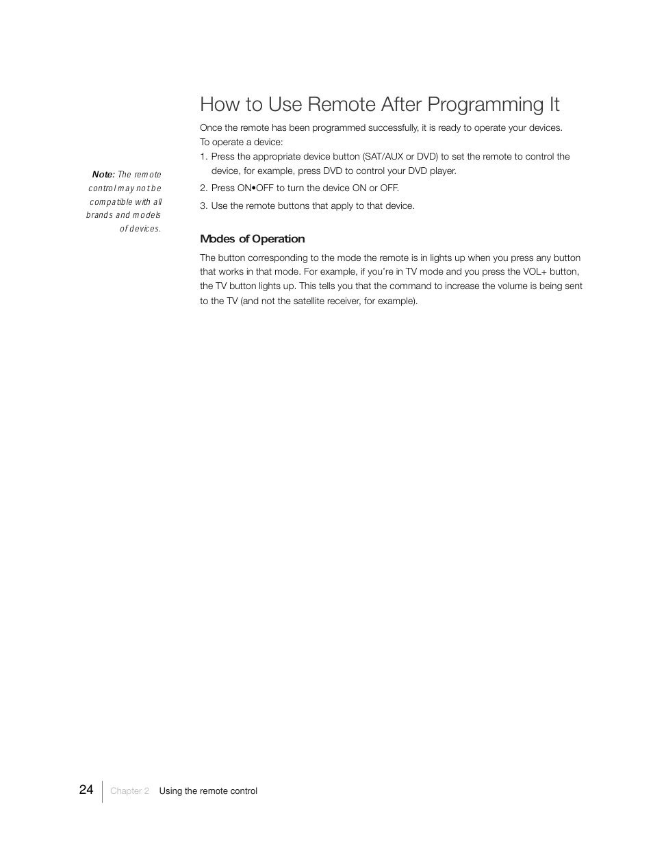 How to use remote after programming it | RCA 31Series User Manual | Page 24 / 48